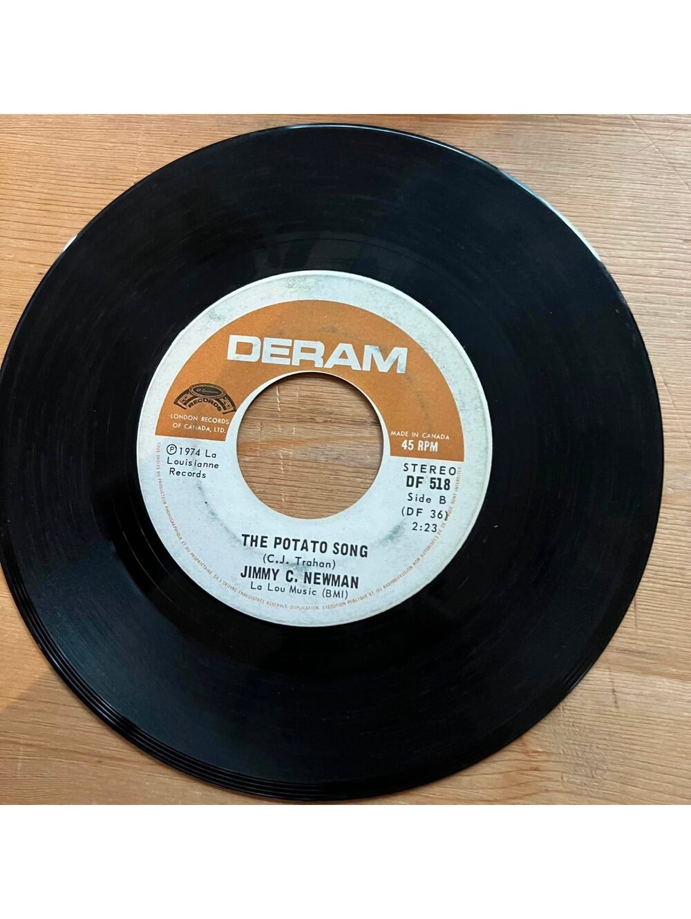 Jimmy C. Newman - The Potato Song/Lache Pas La Patate 45rpm VG+ R05